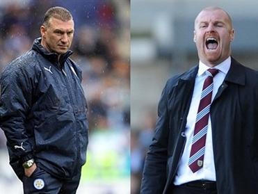 Leicester boss Nigel Pearson and Burnley manager Sean Dyche